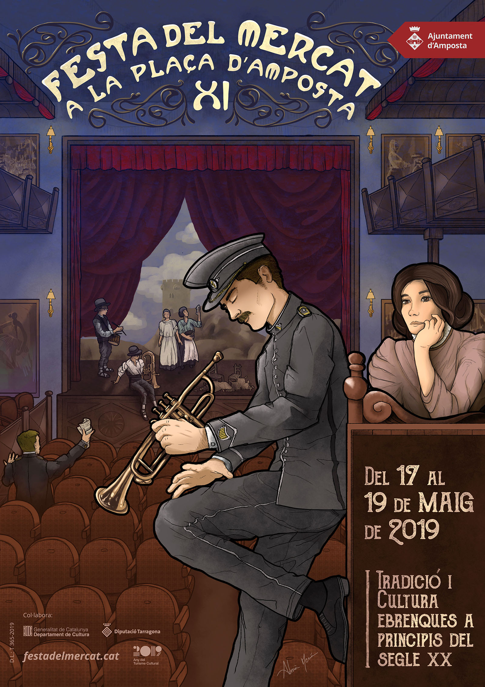 cartell xi festa del mercat a la placa amposta 2019